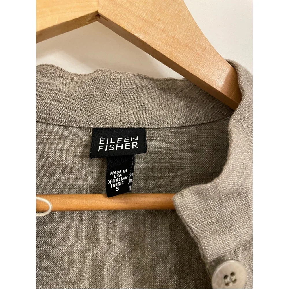Eileen Fisher Linen Cotton Blend Single Button Jacket - Picture 3 of 8